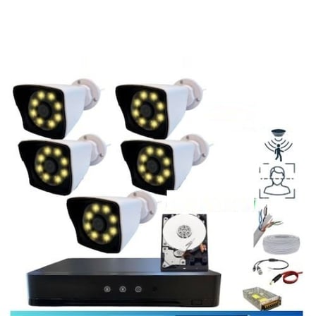 5 Mp Gece Renkli Yüz Tanıma Sesli H.265 500 GB HDD Dahil 4 Kameralı Ahd Güvenlik Seti