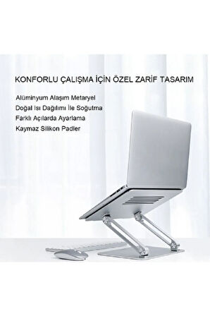 Full Alüminyum Ayarlanabilir MacBook Laptop Standı 10-17 inç