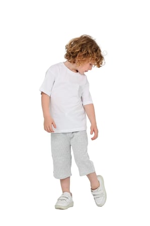 Erkek Çocuk Basic T-shirt Şort Çizgili Kaprili Yazlık 2'li Takım — Gri