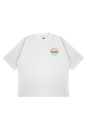 Unisex Oversize STUYSSY GEAR DAIRE Baskılı Boxy Fit Kalın Kumaşlı (240gsm) T-shirt