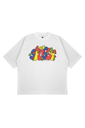 Unisex Oversize STUSSY MANTAR Baskılı Boxy Fit Kalın Kumaşlı (240gsm) T-shirt