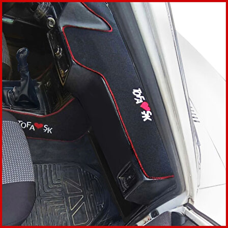 Tofaş Şahin Doğan Kartal Yüksek Torpido Koruma & Vites Konsol Yan Kaplama Halısı - Nakışlı