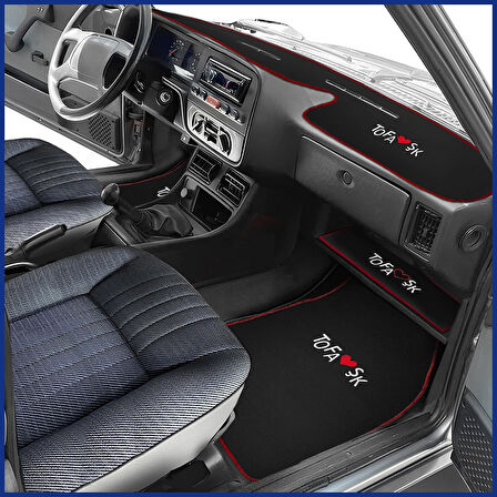 Tofaş Şahin Doğan Kartal Nakışlı Oto Halı Paspas Seti & Yüksek Torpido Kaplama Halısı & Sehpa Örtüsü