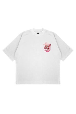 Unisex Oversize STUSSY TIGER Baskılı Boxy Fit Kalın Kumaşlı (240gsm) T-shirt