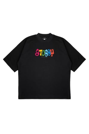 Unisex Oversize STUSSY RENGARENK Baskılı Boxy Fit Kalın Kumaşlı (240gsm) T-shirt