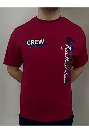 Erkek  Oversize Dijital Baskılı  %100 Pamuklu T-Shirt