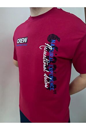 Erkek  Oversize Dijital Baskılı  %100 Pamuklu T-Shirt