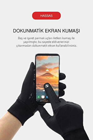 Stavye Soğuk Rüzgar Geçirmez Suya Dayanlıklı Dokunmatik Eldiven Parmak Korumalı Motosiklet Eldiveni