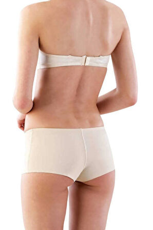 Kadın Bej Ten Lazer Kesim Kısa Boxer Korse 2812