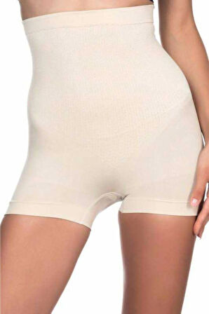 Kadın Bej Dikişsiz Kısa Paça Boxer Korse