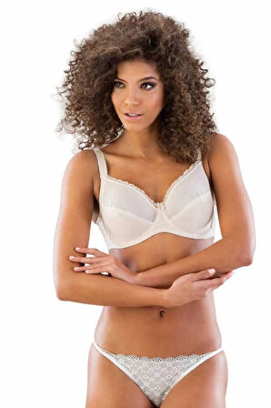 Kadın Ten Dantel Işlemeli Balenli Minimizer Sütyen 114