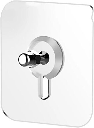 Microcase Güçlü Plastik Yapışkanlı 8mm Hanger Vidalı Eşya Ürün Raf Tutucu Askılık 1 Adet - Şeffaf AL4264
