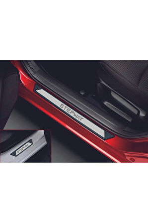DACİA SANDERO STEPWAY TÜM MODELLER UYUMLU STYLE KAPI EŞİĞİ 4 PARÇA ABS PASLANMAZ ÇELİK