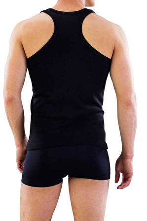 Erkek Siyah Fit Kalıp Sporcu Kesim Atlet 12320-R