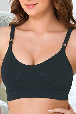 Kadın Siyah Dikişsiz Minimizer Toparlayıcı Sütyen 4040