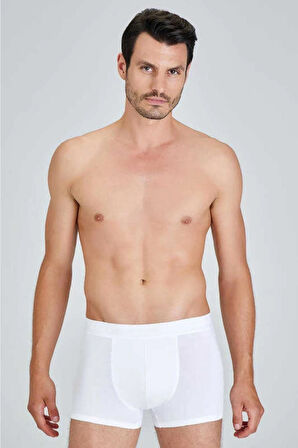 Erkek Beyaz Colin Klasik Boxer 2'li
