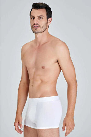 Erkek Beyaz Colin Klasik Boxer 2'li