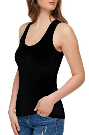 Kadın Beyaz Kalın Askılı Modal Spor Atlet Elt2003