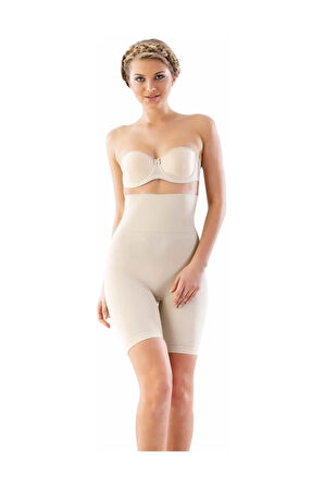 Kadın Ten Seamless Boxer Pantolon Korse 3200