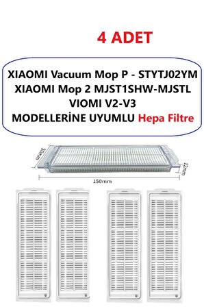 STYTJ02YM XİAOMİ MOP P ve MJST1SHW-MJSTL Mop 2 robot süpürge uyumlu  1 adet hepa filtre