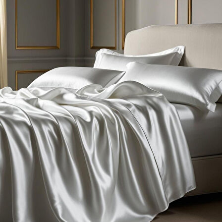 Sylar Antibakteriyel Terletmeyen İpek Saten Yastık Kılıfı 2'li 50x70 Beyaz