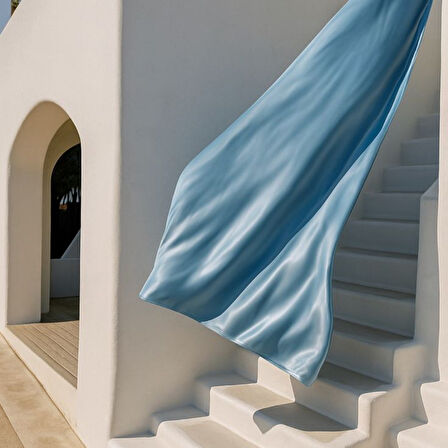 Sylar Antibakteriyel Terletmeyen İpek Saten Yastık Kılıfı 2'li 50x70 Mavi