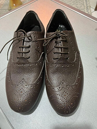 KAHVERENGİ ÇİFT YÜZLÜ BABA MODEL TANGO, DANS VE SALON AYAKKABISI İÇİ DERİ DİKİŞLİ TABAN 1 CM TOPUK