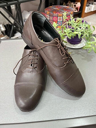 TANGO, SALSA, BACATA, SWİNG, LİNDA HOP-SOLO CAZZ MASKARATLI DERİ  ERKEK DANS AYAKKABISI