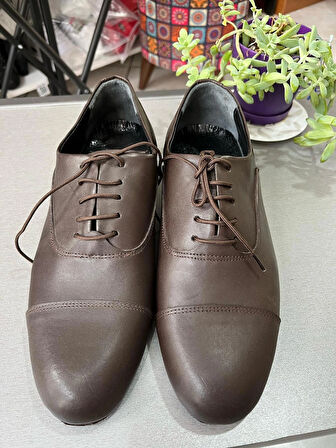 TANGO, SALSA, BACATA, SWİNG, LİNDA HOP-SOLO CAZZ MASKARATLI DERİ  ERKEK DANS AYAKKABISI