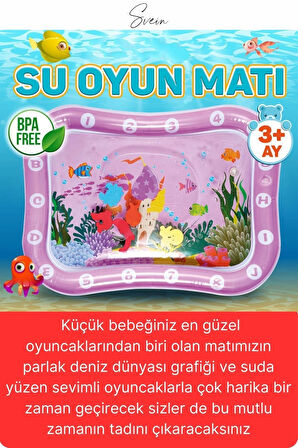 Dayanıklı Sızdırmaz Su Oyun Matı Bebek Aktivite Oyuncağı BPA İçermez Emekleme Zamanı Yatak Minder