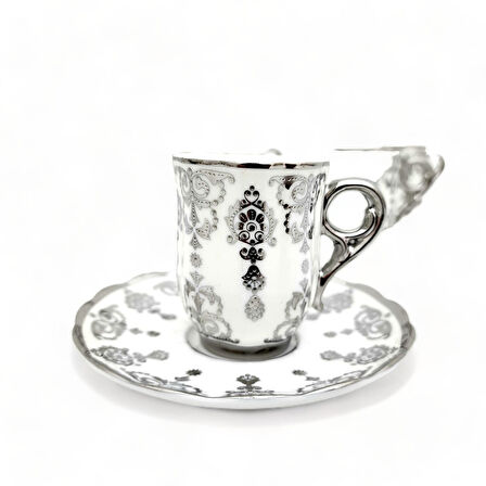 Aries Gümüş 6 Kişilik Kahve Fincanı Takımı - 90 ml
