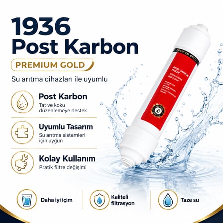 1936 Premium Gold Post Karbon Su Arıtma Filtresi 408069480