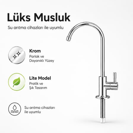 Su Arıtma Cihazı Lüks Krom Musluk Lite Model