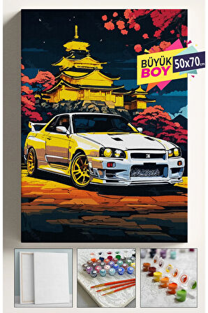 Sayılarla Boyama Seti Numaralı Tuval Fırça Boya Dahil Kasnaklı Set 50x70 Cm - SUBARU