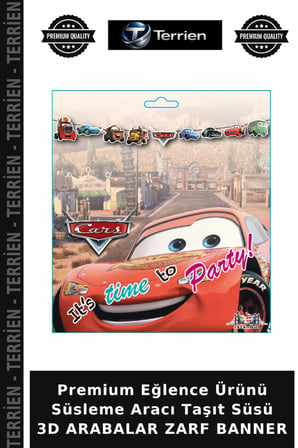 Premium Eğlence Ürünü Süsleme Aracı Taşıt Süsü 3D ARABALAR ZARF BANNER