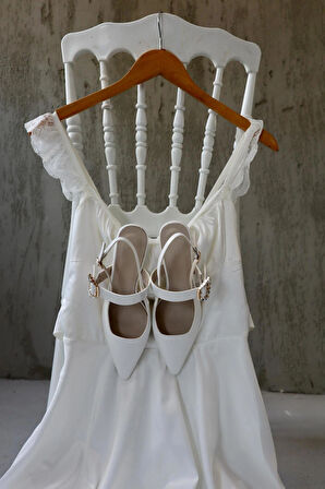 Sue Kısa Topuklu Taş Detaylı Rugan Stiletto