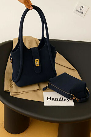 Minimalist Kadın Çanta Seti – Şık Tote & Makyaj Çantası Hediyeli