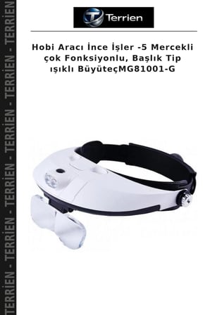 Hobi Aracı İnce İşler -5 Mercekli çok Fonksiyonlu, Başlık Tip ışıklı BüyüteçMG81001-G