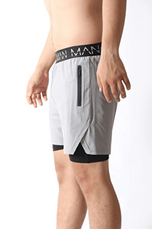 Unisex Şort,Astarlı Şort,GYM şort, Fitness Şort,Gizli Cepli Şort, Fitness Taytlı Şort