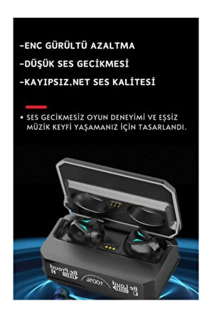 Time&Tech M98 Plus Powerbankli Gaming Işıklı Kulak içi Bluetooth Kulaklık Şarj Göstergeli