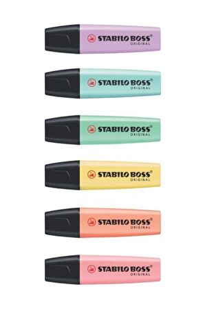 6 Adet Boss Pastel Fosforlu Kalem