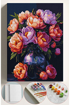 Sayılarla Boyama Seti Numaralı Tuval Fırça Boya 40x50 Cm - SÜMBÜL