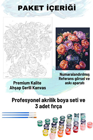 Sayılarla Boyama Seti Numaralı Tuval Fırça Boya 40x50 Cm - SÜMBÜL