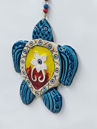 Kaplumbağa Figürlü Askılı Dekoratif Duvar Süsü Nazarlık
