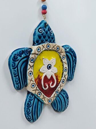 Kaplumbağa Figürlü Askılı Dekoratif Duvar Süsü Nazarlık