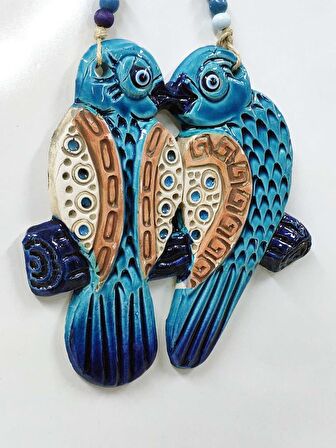 Kuş Çifti Dekoratif Askılı Duvar Süsü