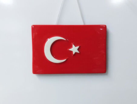Seramik Türk Bayrağı 23x15 cm