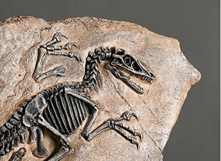 Vintage Dinozor Fosil Reçine Heykeli Retro Tarzda Minyatür Kapalı Alan Dekorasyonu ve Koleksiyon Parçası Eşsiz Hediyelik ve Hatıra Objeleri