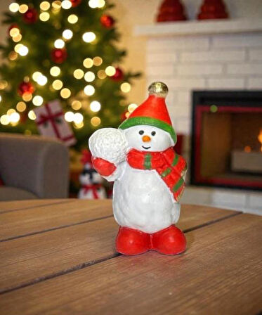 Dekoratif Mini Kardan Adam Figürlü Biblo Noel Süsü Yılbaşı Dekorasyon