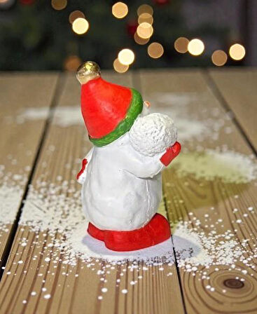 Dekoratif Mini Kardan Adam Figürlü Biblo Noel Süsü Yılbaşı Dekorasyon